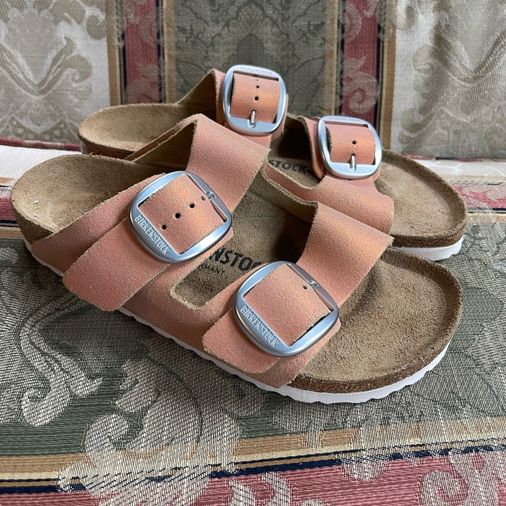 Birkenstock Women's Sandals in Coral and White